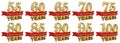 Set of golden anniversary signs, symbols Royalty Free Stock Photo