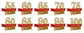 Set of golden anniversary signs, symbols Royalty Free Stock Photo