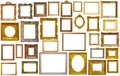 Set of golden art frames Royalty Free Stock Photo