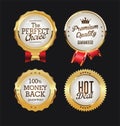 Collection of golden badges labels and tags Royalty Free Stock Photo