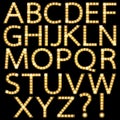 Set of Golden Broadway Light Bulb Alphabet