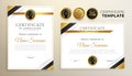 set of golden certificate of appreciation template for honor or gratitude Royalty Free Stock Photo