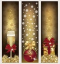 Set golden Christmas banners Royalty Free Stock Photo