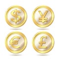 Set of golden coin Royalty Free Stock Photo