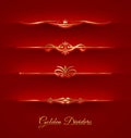 Set of golden decorative dividers