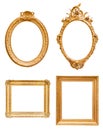 Set of golden decorative picture frames