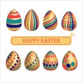 Set of golden easter eggs Royalty Free Stock Photo