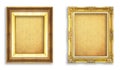 Set golden frame with empty grunge paper for your picture, photo Royalty Free Stock Photo