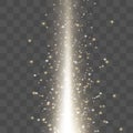 Set of golden glowing effects, glare and dust isolated on transparent background. Royalty Free Stock Photo