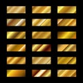 Set of golden gradient. Gold gradient collection. Vector EPS 10 Royalty Free Stock Photo