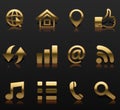 Set golden icons web design sign