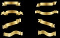 Set golden Label Banner Ribbon collection