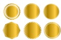 Set of golden labels on white background.