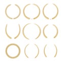 Set of golden laurel wreath for logo isolated on the white background. Royalty Free Stock Photo