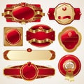 Set of golden luxury ornate frames