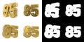 Set of golden number eighty-five years celebration Royalty Free Stock Photo