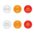 set golden and red labels Royalty Free Stock Photo