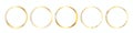 Set of golden round frames. Round gold borders on a white background Royalty Free Stock Photo