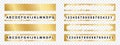 Set of golden scratch card whole and scraped textures isolated on transparent background. Collection of lotto winner Royalty Free Stock Photo