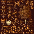 Set of golden vintage calligraphic elements for design Royalty Free Stock Photo