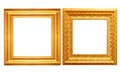 Set of golden vintage frame isolated Royalty Free Stock Photo