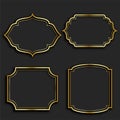 Set of golden vintage frame labels Royalty Free Stock Photo