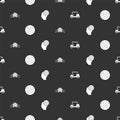 Set Golf car, ball, in water and on seamless pattern. Vector Royalty Free Stock Photo