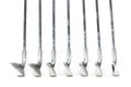 Set of golf irons on Royalty Free Stock Photo