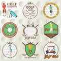 Set of golf labels, badges