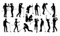 Golfer Golf Sports People Silhouette Set Royalty Free Stock Photo