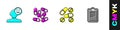 Set Good mood, Medicine pill or tablet, and Psychological test icon. Vector Royalty Free Stock Photo