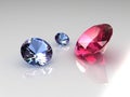 Set of gorgeous red and blue sapphire stones