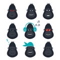 Monkey emotions icons.