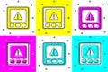 Set Gps device error icon isolated on color background. Vector Royalty Free Stock Photo