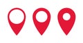 Set of GPS pointers. Red point icon. Vector illustration Royalty Free Stock Photo