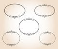 Set graceful antique frames.Vector illustration. Royalty Free Stock Photo