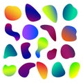 Set of gradient design elements. Abstract stains, liquid futuristic design Royalty Free Stock Photo