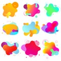 Set of gradient fluid shapes isolated on white. Colorful vibrant spots, backgrounds. abstract banner templates