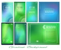 Set of Gradient green and blue backgrounds for screen, wallpaper Royalty Free Stock Photo