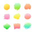 Set of Gradient Spots, Multicolored Blot Icons Isolated on White Background, Bright Paint Royalty Free Stock Photo