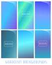Set of Gradient vector backgrounds - cold nuance winter colors