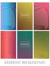 Set of Gradient vector backgrounds with curl decor halftone Royalty Free Stock Photo