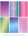 Set of Gradient vector backgrounds with decorative flower design Royalty Free Stock Photo
