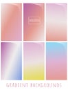 Set of Gradient vector backgrounds - gentle nuance spring colors