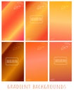 Set of Gradient vector backgrounds - Golden autumn - with leave Royalty Free Stock Photo