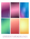 Set of Gradient vector backgrounds with plants design - elements Royalty Free Stock Photo