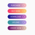 Set of gradient web buttons, modern icons Royalty Free Stock Photo