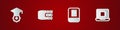 Set Graduation cap, Binary code, Artificial intelligence AI and Processor CPU icon. Vector Royalty Free Stock Photo