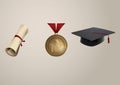 set of graduation icons. Vector illustration decorative design