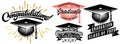 Set of Graduation vector Class of 2020. Congrats grad Congratulations Graduate Royalty Free Stock Photo